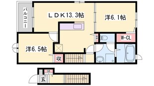 香呂駅 徒歩4分 2階の物件間取画像